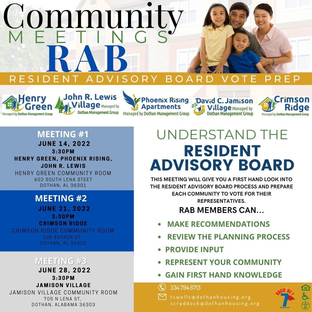 Resident Advisory Board Membership Voting Prep Begins