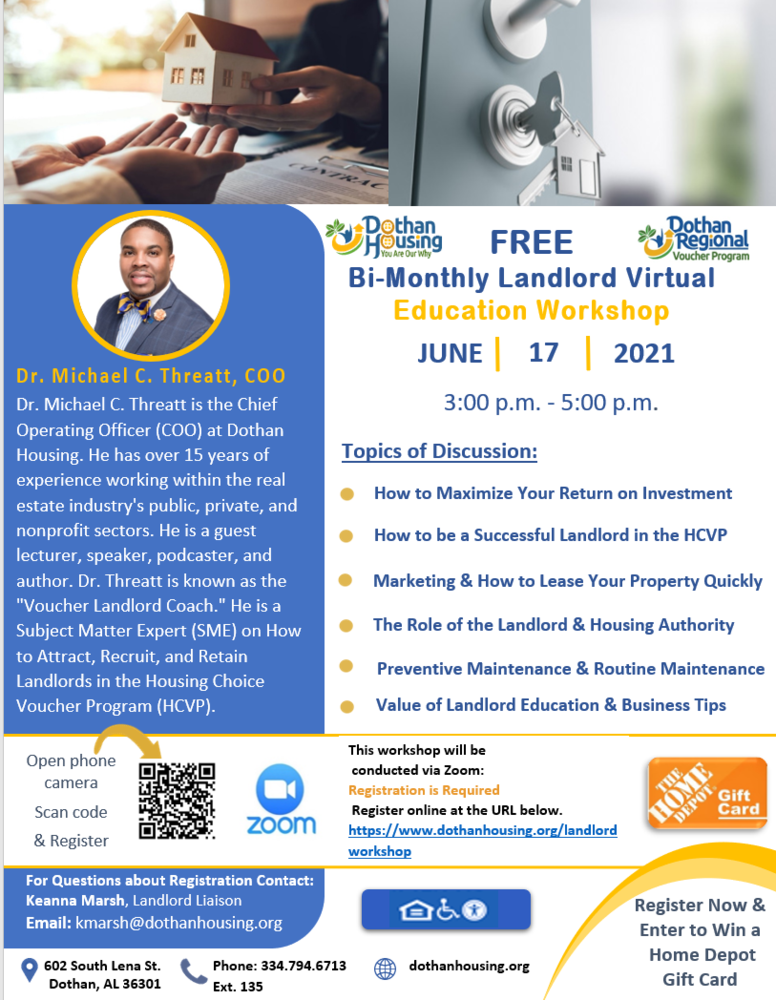 FREE Bi-Monthly Landlord Virtual Education Workshop