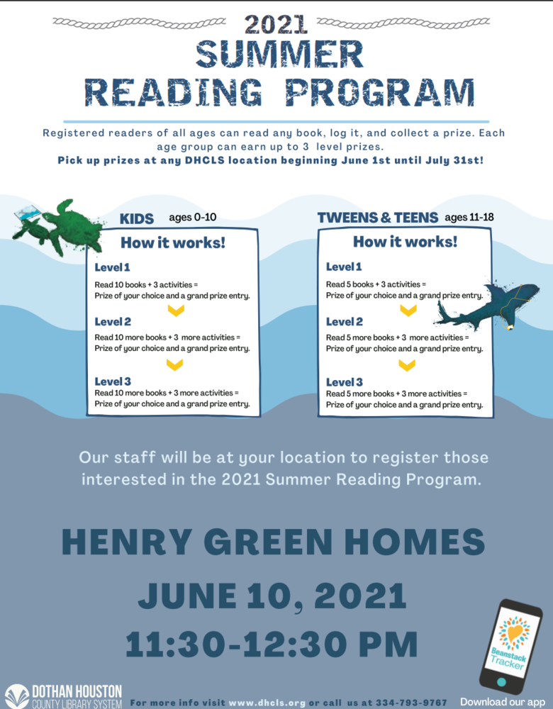 Houston County Library Summer Reading Program Registration