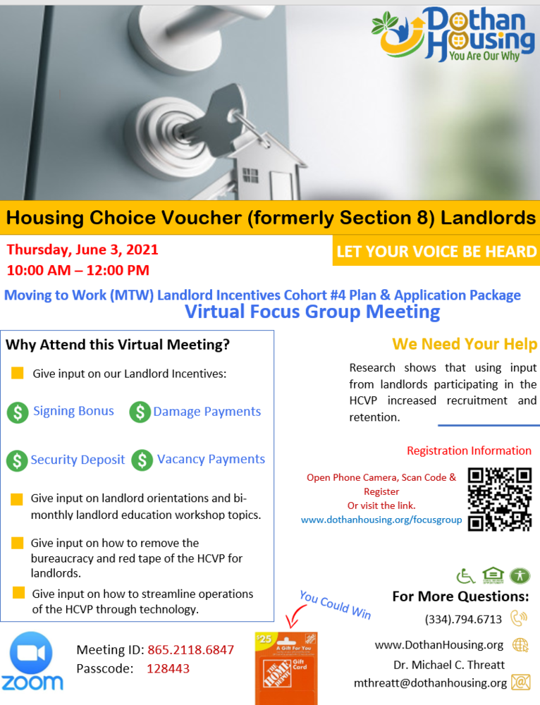 Moving to Work (MTW) Cohort #4 Landlord Incentive Plan Focus Group Meeting