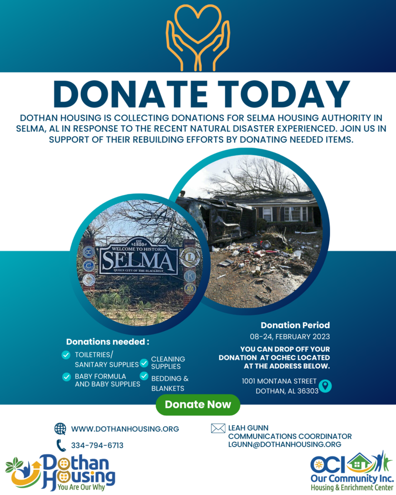 Donations Needed for Selma, AL