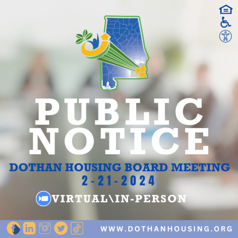 Public Notice: Dothan Housing Board of Commissioners Meeting